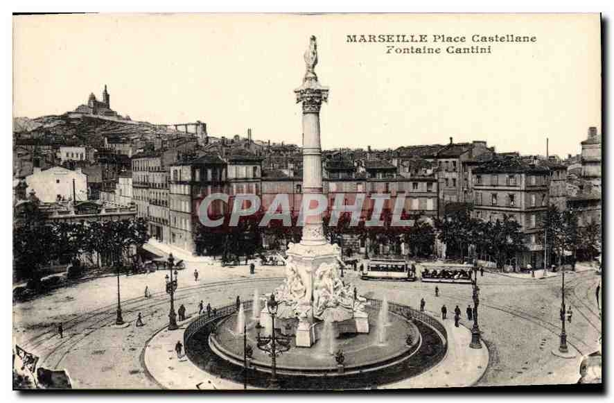 CPA Marseille Place Castellane Fontaine Cantini 