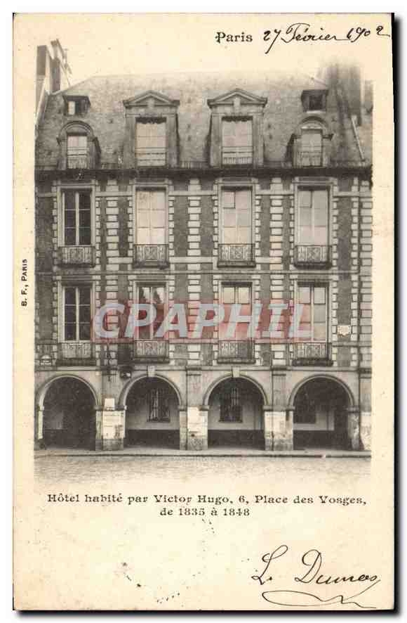 CPA Paris Hotel Habite par Victor Hugo Place des Vosges