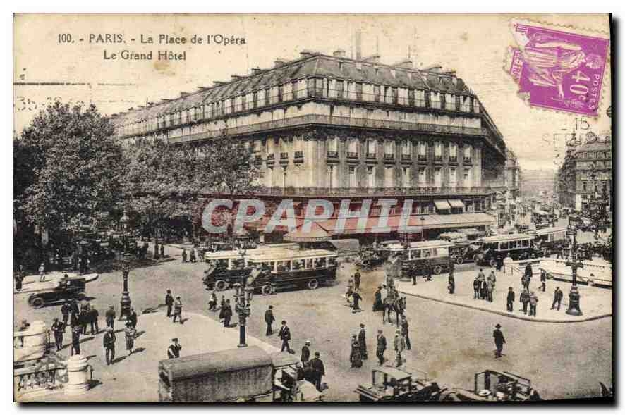 CPA Paris La Place de l'Opera Le Grand Hotel
