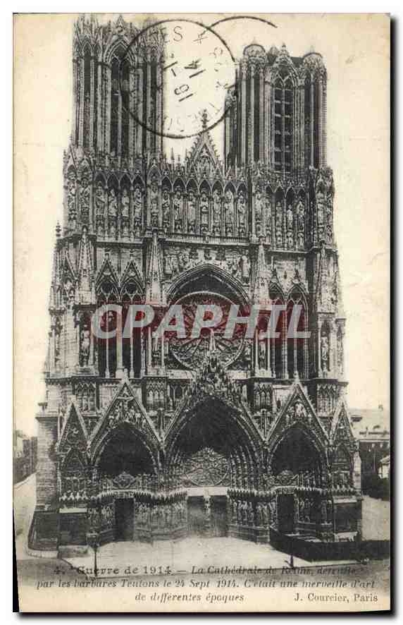 CPA La Cathedrale de Reims par les barbures Tentons