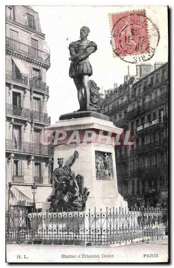 CPA Statue d'Etienne Dolet Paris