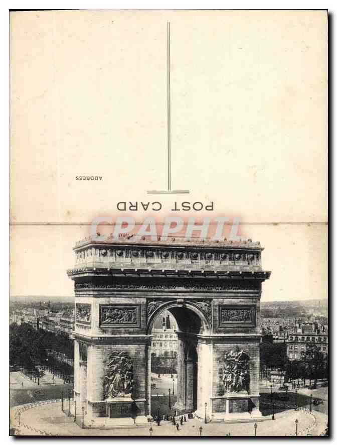 CPA Souvenir pour des Americaines L'Arc de Triomphe qui abrite la tombe du Solcat Inconnu