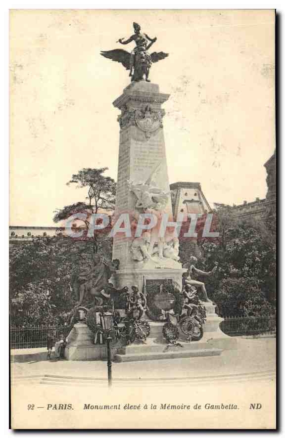 CPA Paris Monument eleve a la Memoire de Gambetta