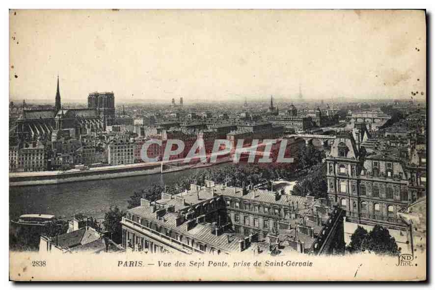 CPA Paris Vue des Sept Ponts prise de Saint Gervais