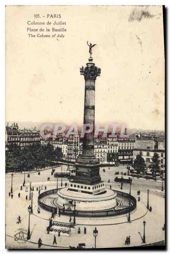 CPA Paris Colonne de Juillet Place de la Bastille