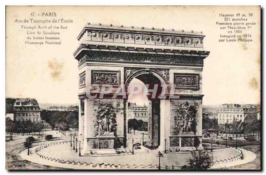 CPA Paris Arc de Triomphe de l'Etoile
