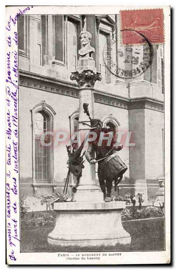 CPA Paris Le Monument de Raffet Jardins du Louvre