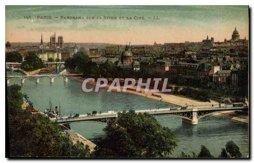 CPA Paris Panorama sur la Seine et la Cite