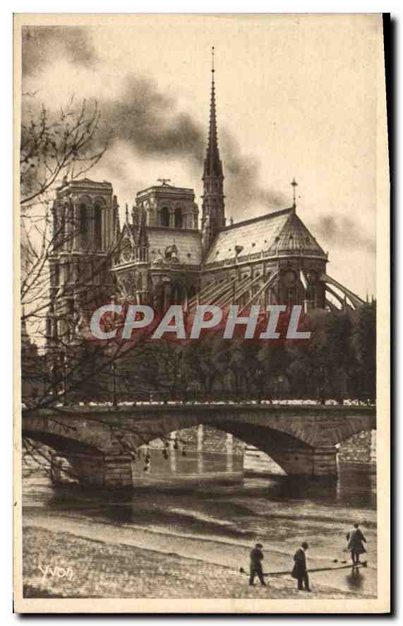 CPA Paris l'Abside de Notre Dame de Paris