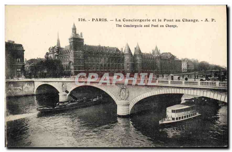CPA Paris La Conciergerie et le Pont au Change