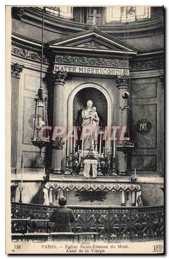 CPA Paris Eglise Saint Etienne du Mont Autel de la Vierge