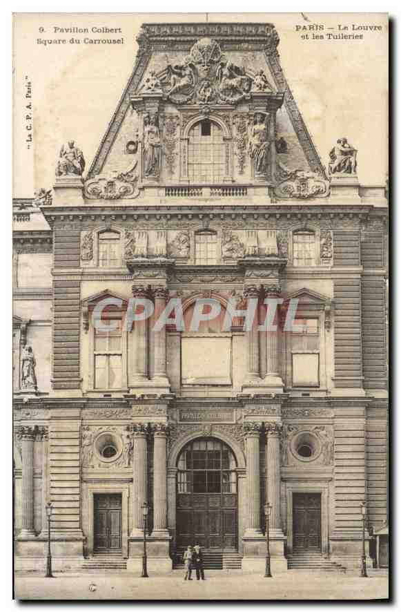 CPA Paris La Louvre et les Tuileries Pavillon Colbert Square du Carrousel