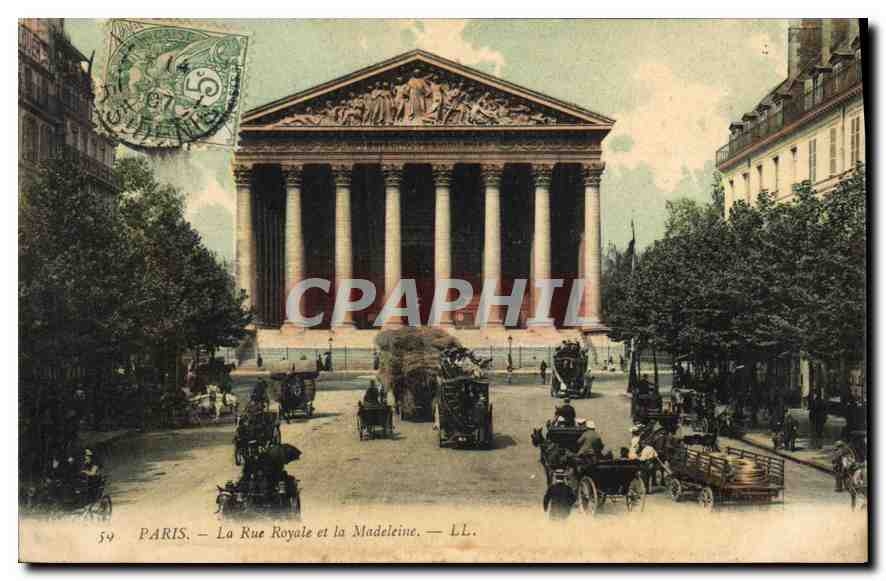 CPA Paris La rue Royale et la Madeleine