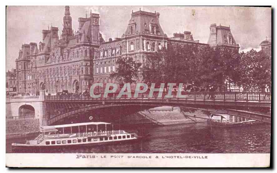 CPA Paris Le Pont d'Arcole & L'Hotel de Ville 