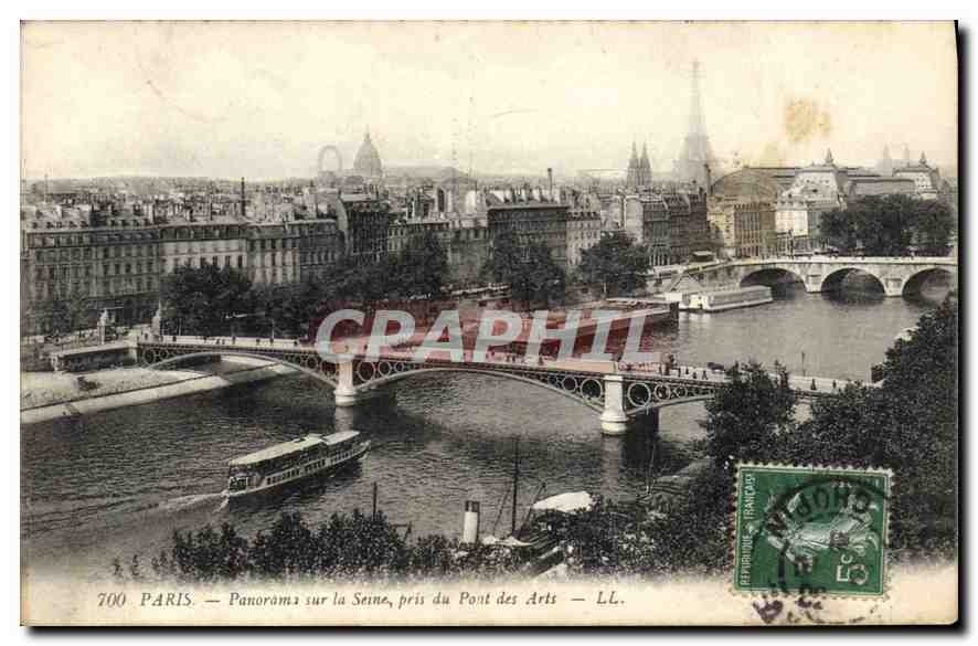 CPA Paris Panorama sur la Seine pris du Pont des Arts