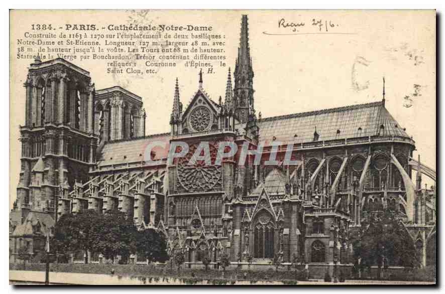 CPA Paris Cathedrale Notre Dame
