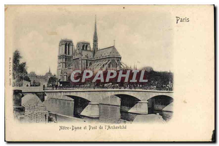 CPA Paris Notre Dame et Pont de l'Archeveche