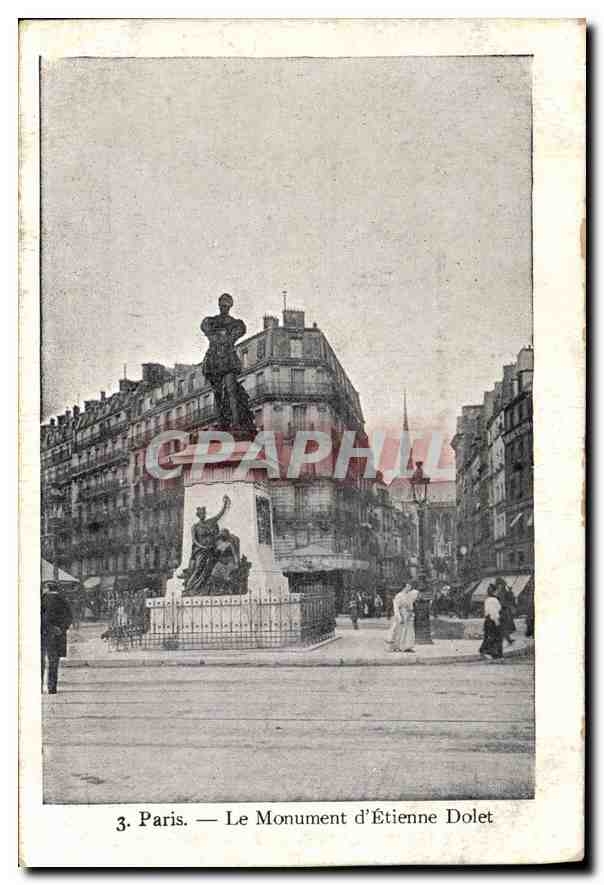 CPA Paris Le Monument d'Etienne Dolet 