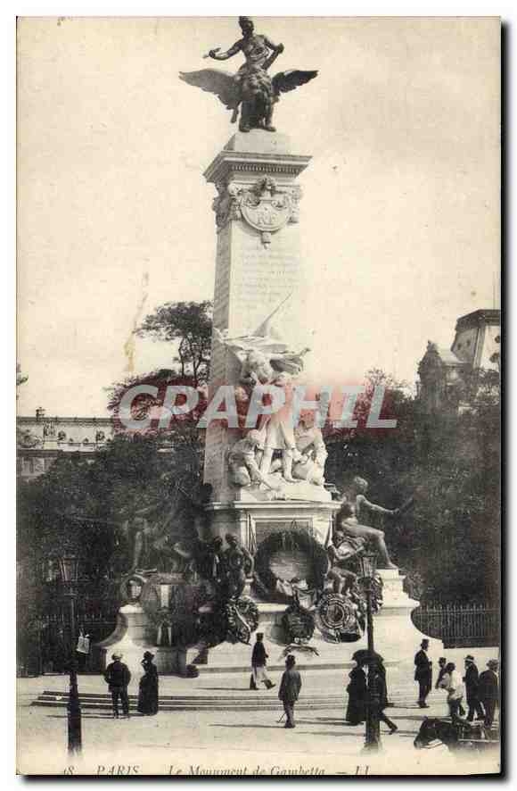 CPA Paris Le Monument de Gambetta