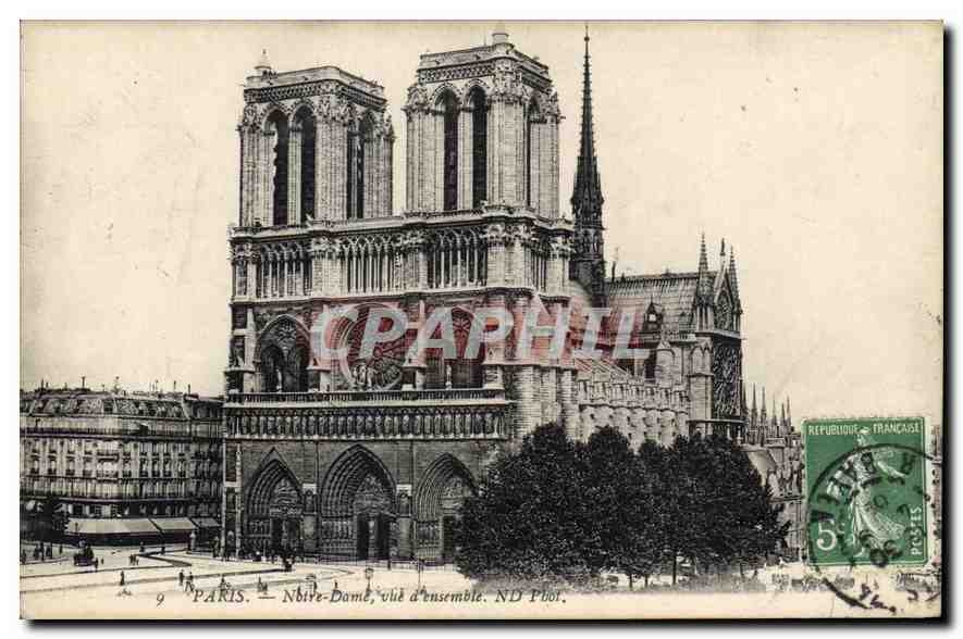 CPA Paris Notre Dame vue d'ensemble