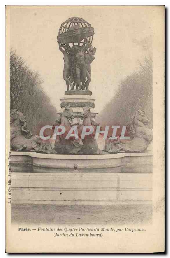 CPA Paris Fontaine des Quatre Parties du Monde par Carpeaux Jardin du Luxembourg 