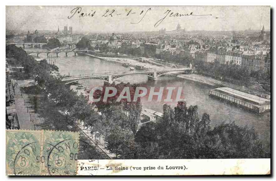 CPA Paris La Seine vue prise du Louvre 