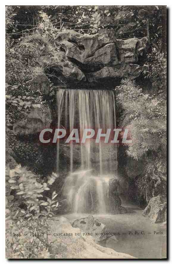 CPA Paris Cascades du parc Montnourie Paris 