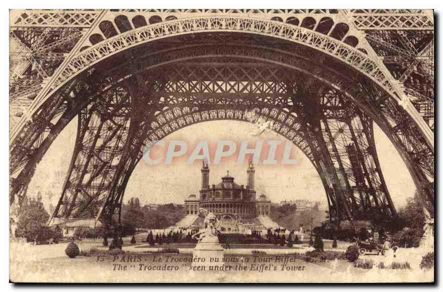 CPA Paris Le Trocadero vu sous la Tour Eiffel