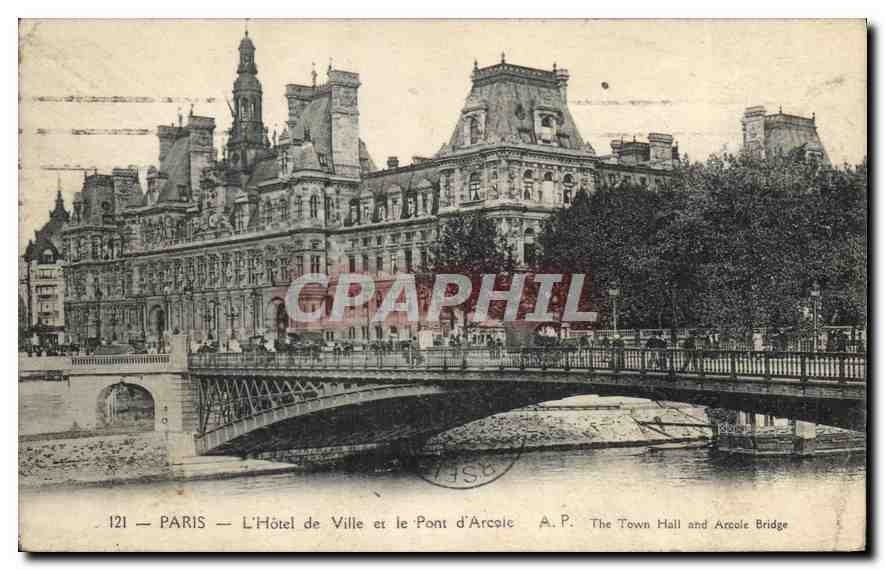 CPA Paris L'Hotel de Ville et le Pont d'Arcole