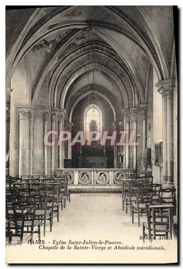 CPA Paris Eglise Saint Julien le Pauvre Chapelle de la Sainte Vierge et Absidiole Meridionale