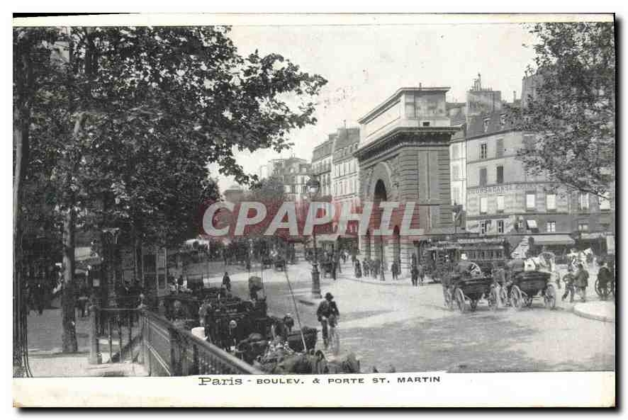 CPA Paris Boulevard & Porte St Martin 