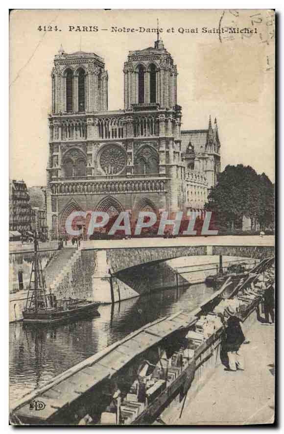 CPA Paris Notre Dame et Quai Saint Michel