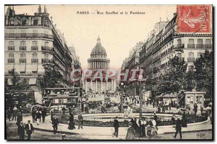CPA Paris Rue Soufflot et le Pantheon 