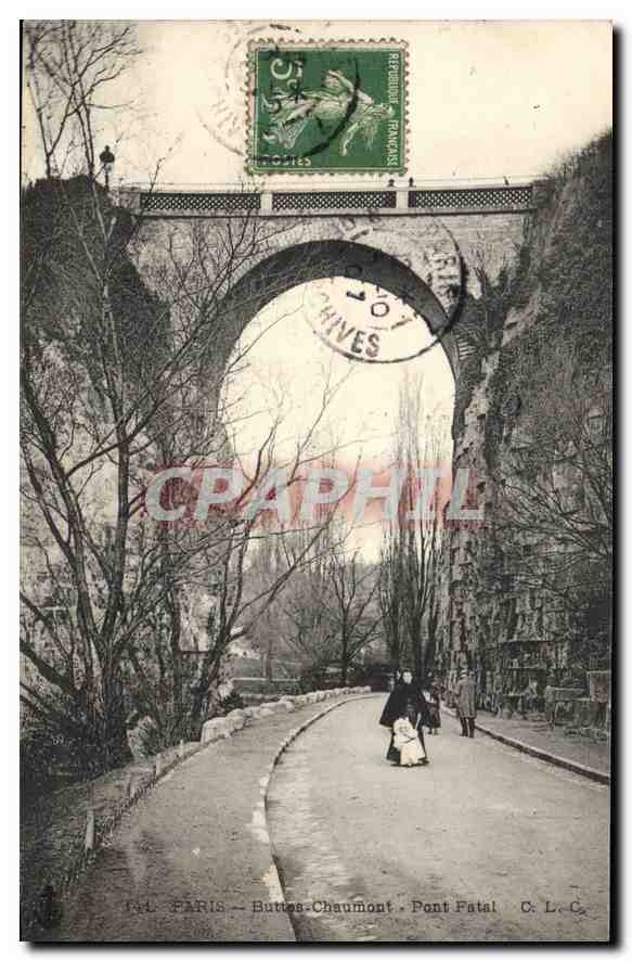 CPA Paris Buttes Chaumont Pont Fatal 