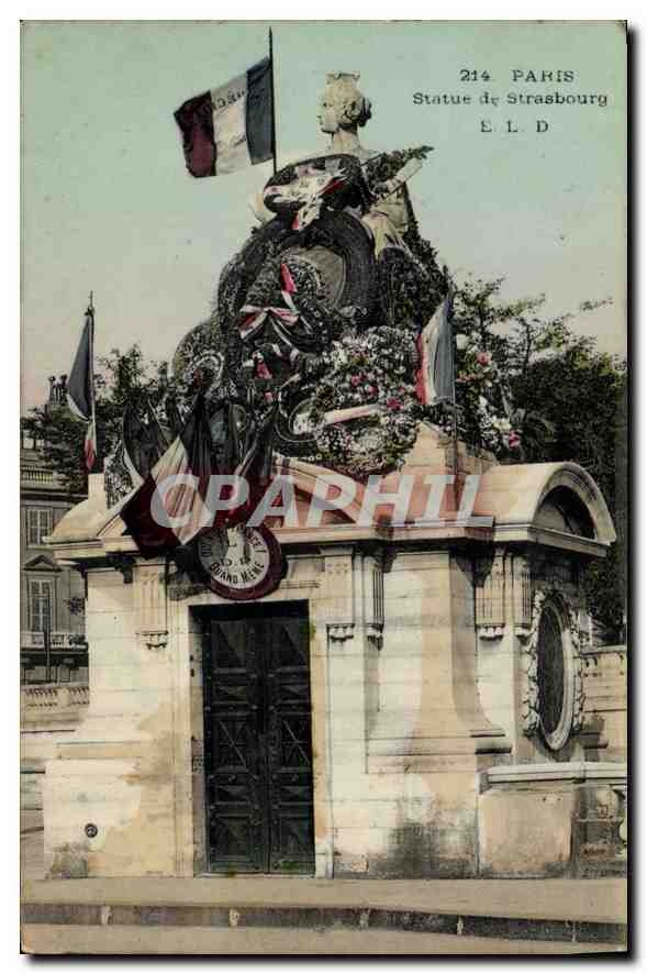 CPA Paris Statue de Strasbourg