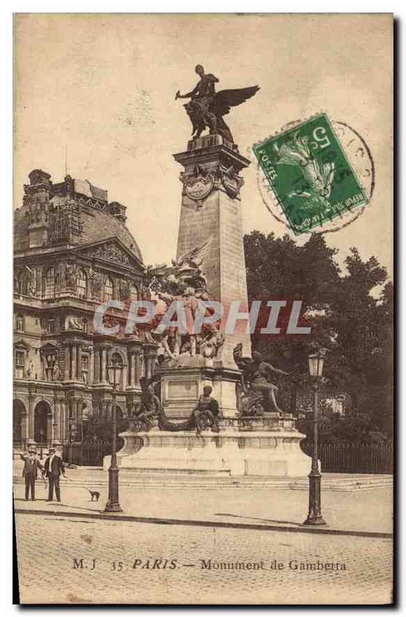 CPA Paris Monument de Gambetta