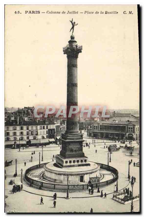 CPA Paris Colonne de Juillet Place de la Bastille