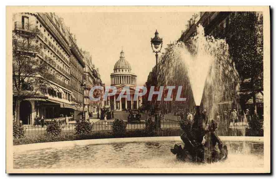 CPA Paris En Flanant Place Edmond Rostand Rue Soufflot et Pantheon