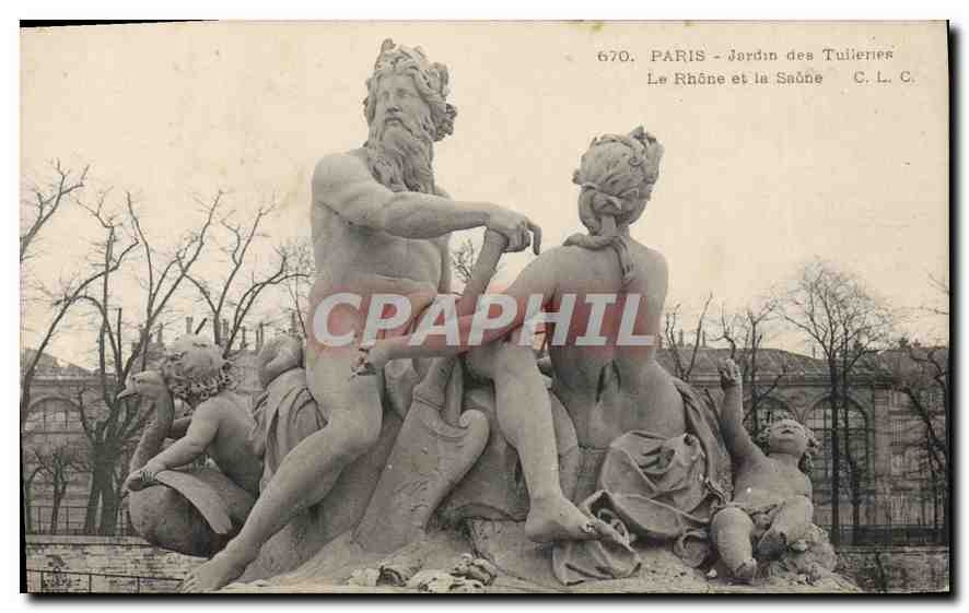 CPA Paris Jardin des Tulleries Le Rhone et la Saone