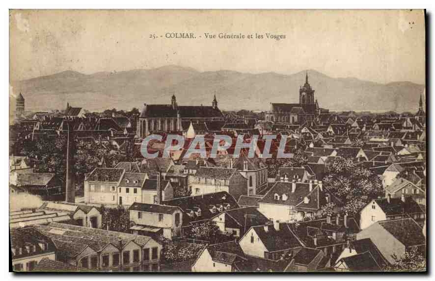 CPA Colmar Vue Generale et les Vosges 