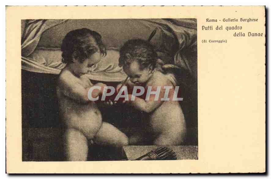 CPA Roma Galleria Borghese Putti del quadro della Danae 