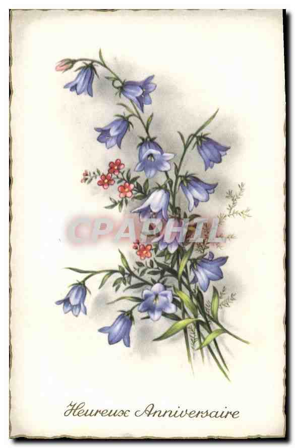 CPA Heureux Anniversaire Fleurs