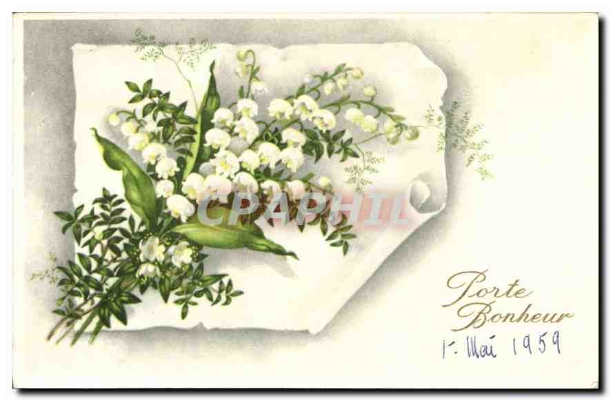 CPA Porte Bonheur Fleurs Muguet