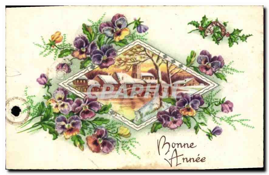 CPA Bonne Annee Fleurs