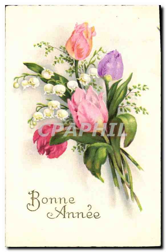 CPA Bonnee Annee Fleurs
