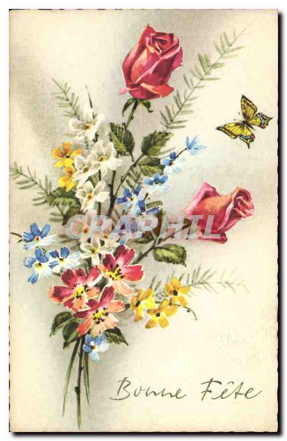 CPA Bonne Fete Fleurs