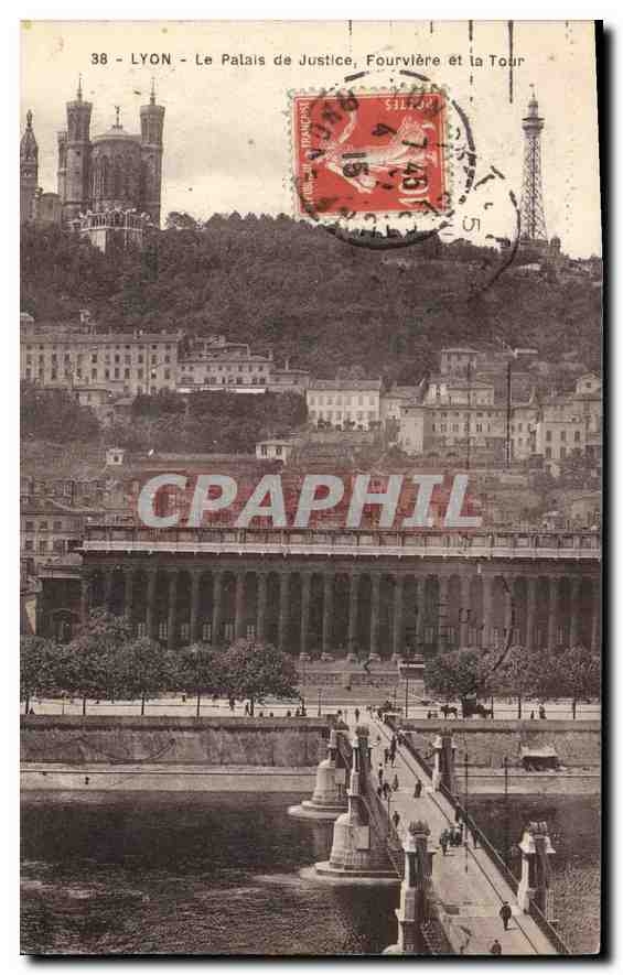 CPA Lyon Le Palais de Justice Fourviere et la Tour 