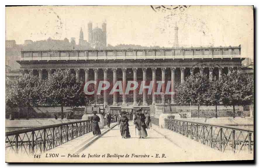 CPA Lyon Palais de Justice et Basilique de Fourviere 