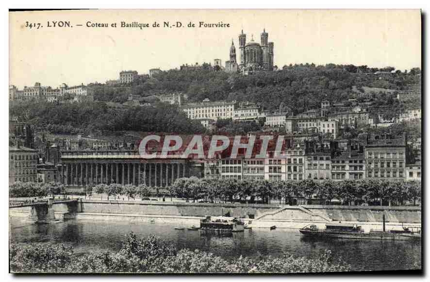 CPA Lyon Coteau et Basilique de ND de Fourviere 