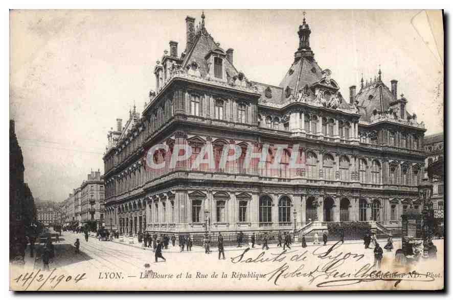 CPA Lyon La Bourse et la Rue de la Republique 